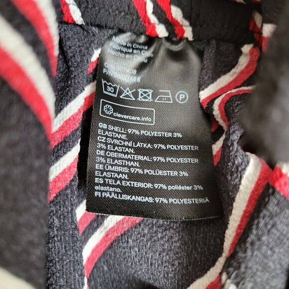 H&M Red White Striped Asymmetric Elastic Waist Band Midi Skirt Size Medium - Picture 9 of 11